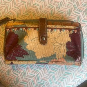 Sakroots Womens Purse Wallet Wristlet Phone Convertible Crossbody Pastel Peony